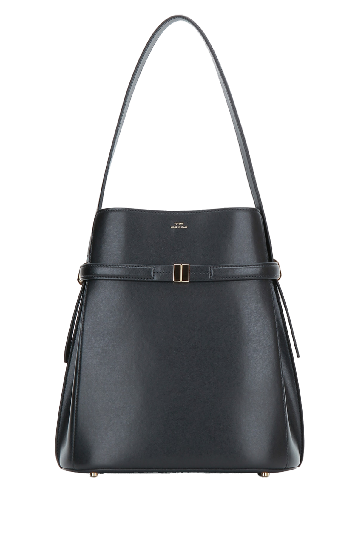 Toteme Leather Bucket Bag — Black Cow