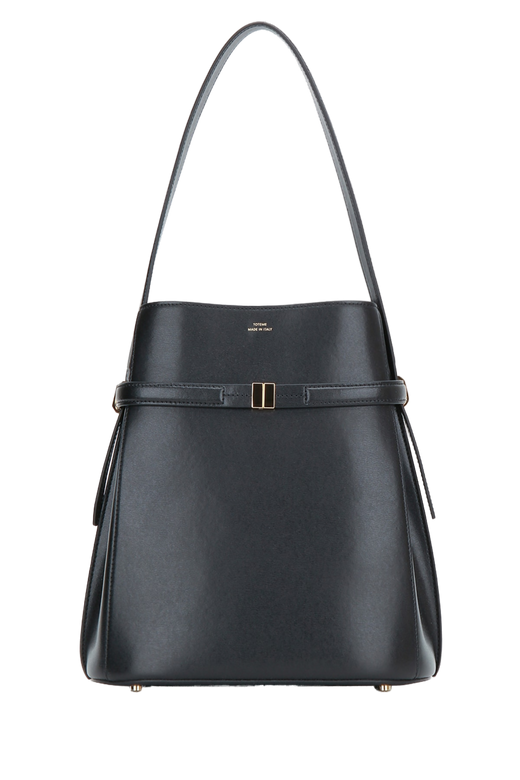 Toteme Leather Bucket Bag — Black Cow