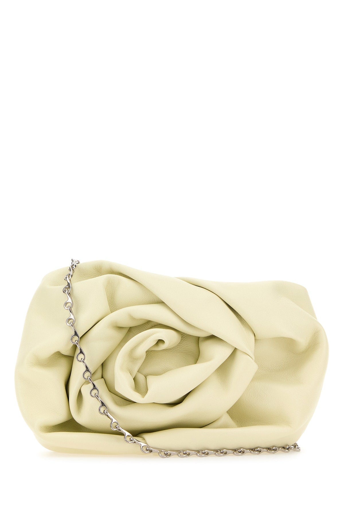 Burberry Ruched Leather Clutch — Beige