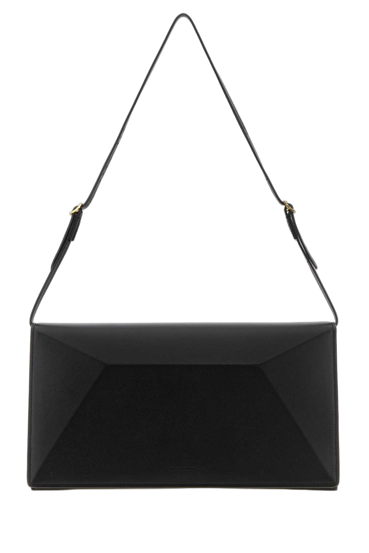 Jil Sander Leather Envelope Clutch — Black