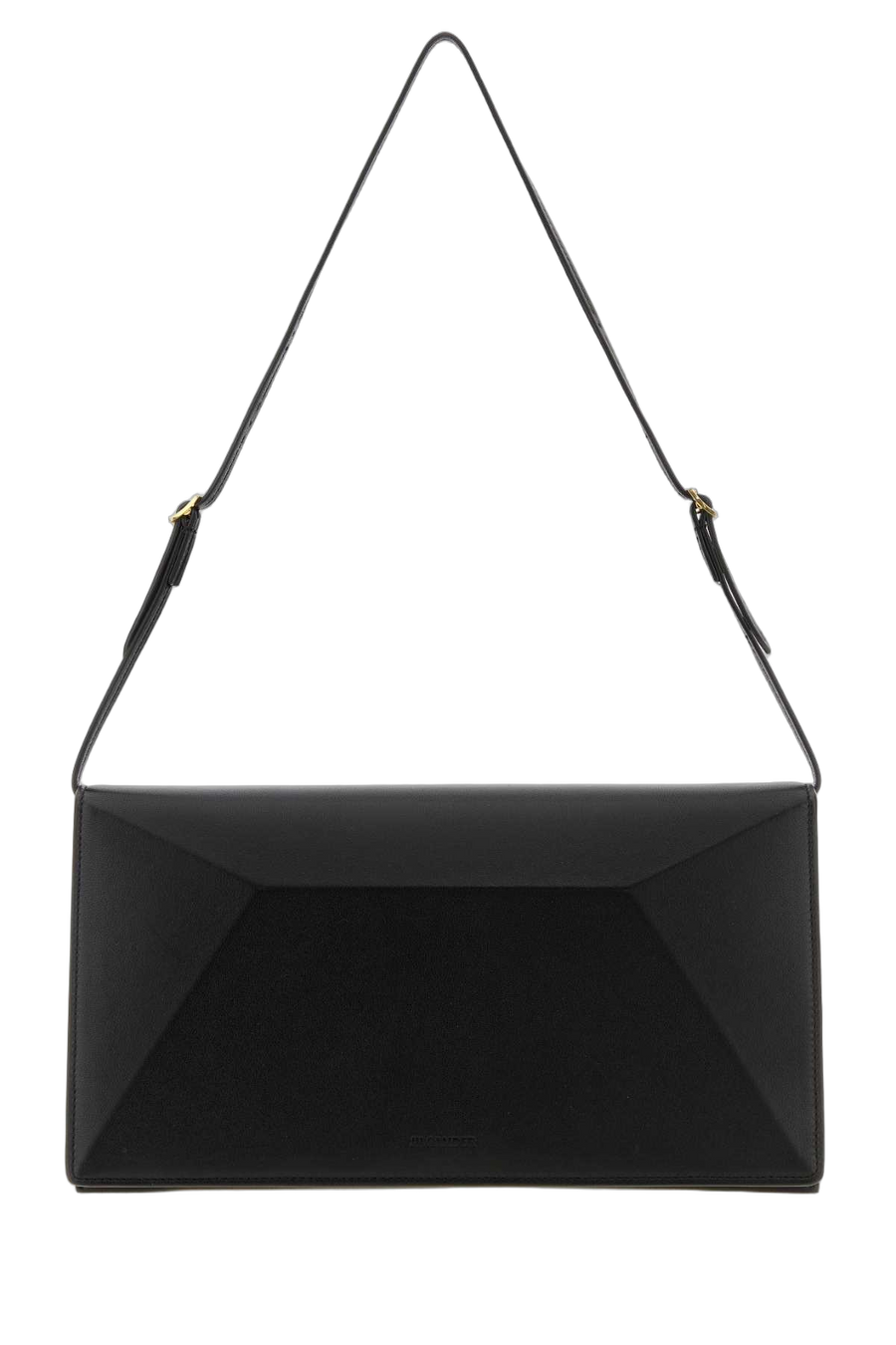 Jil Sander Leather Envelope Clutch — Black