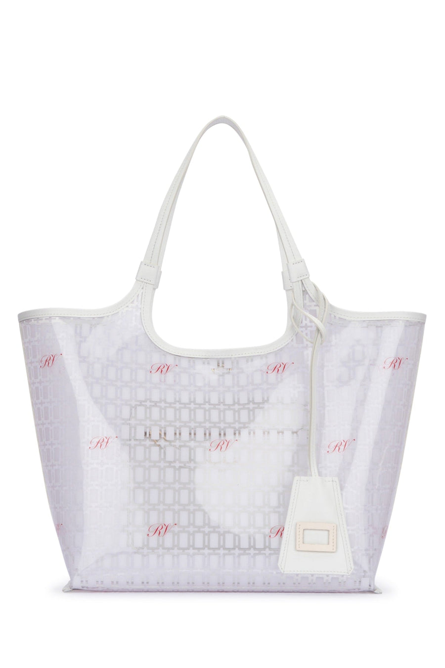 Roger Vivier Logo-Jacquard Mesh Tote Bag — White