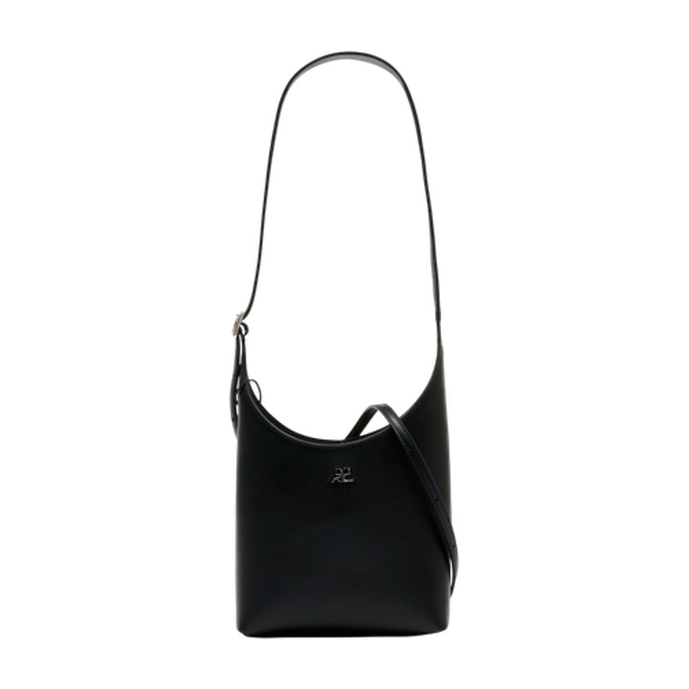 Courrèges Shoulder Bag — Black Calfskin