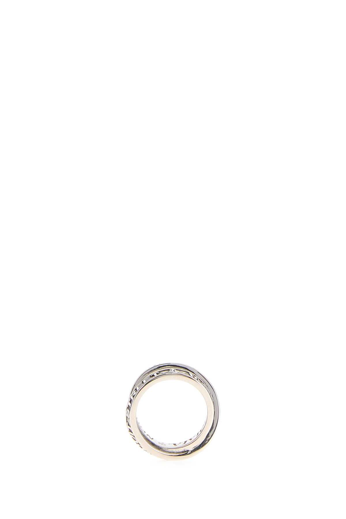 Vivienne Westwood Textured Metal Band Ring — Silver Rings