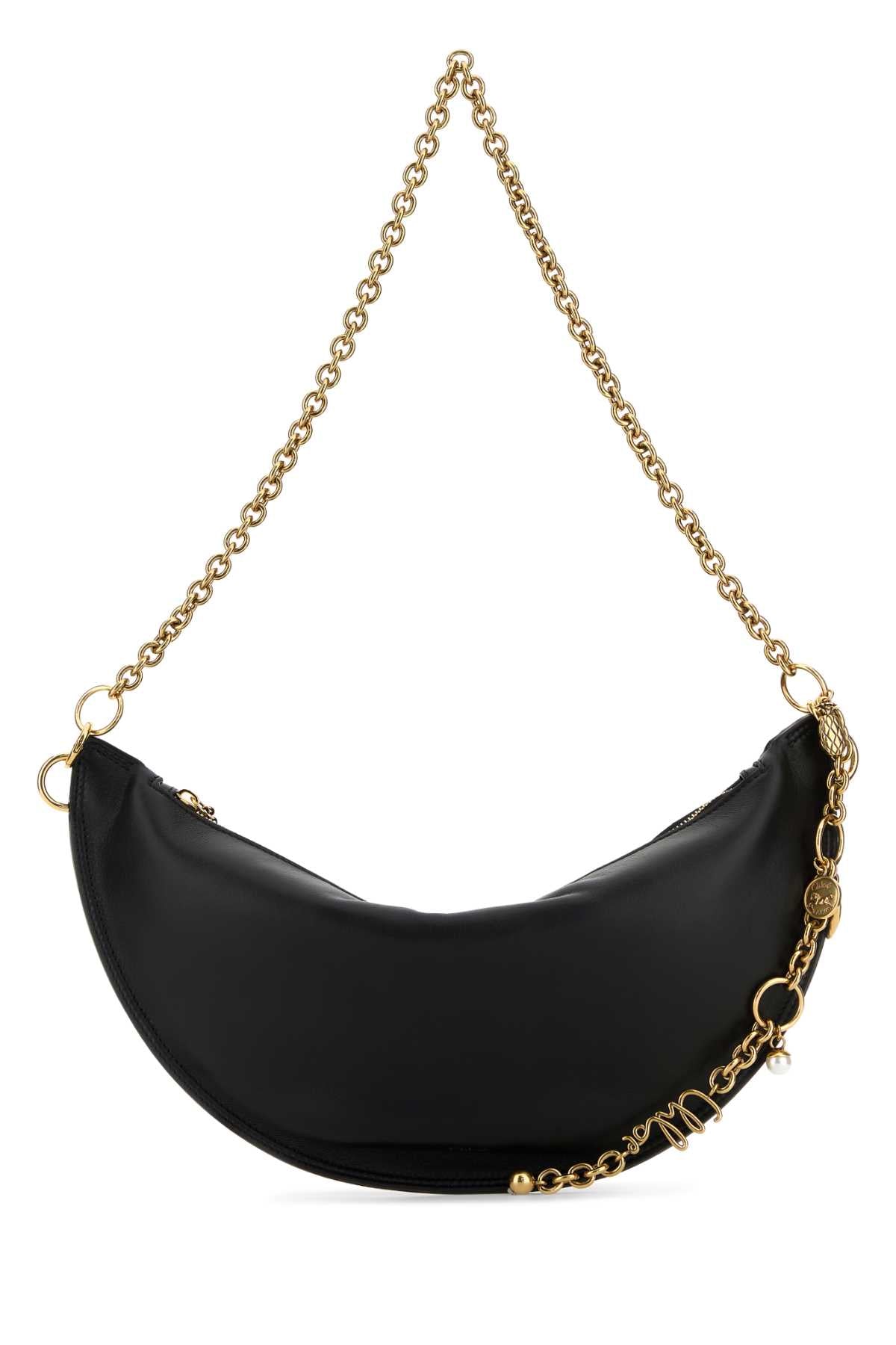 Chloé Chain-Strap Nappa Lamb Shoulder Bag — Black