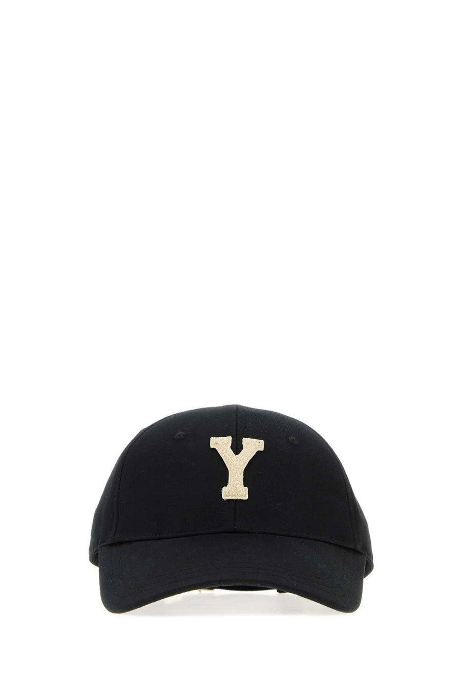 Saint Laurent Cotton Logo-Embroidered Baseball Cap — Black Exterior: Caps