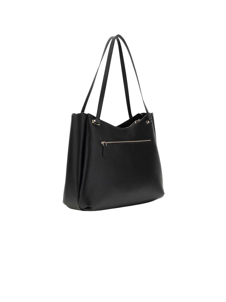 Guess Devon Tote Bag — Black Polyurethane