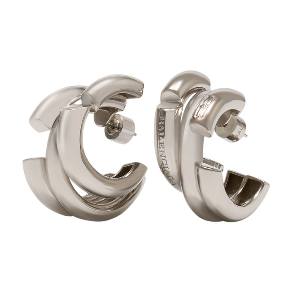 Balenciaga Saint Germain Earrings — Silver Metal