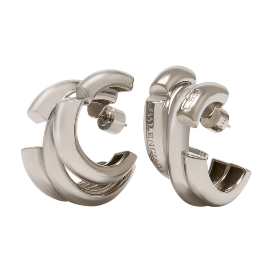 Balenciaga Saint Germain Earrings — Silver Metal