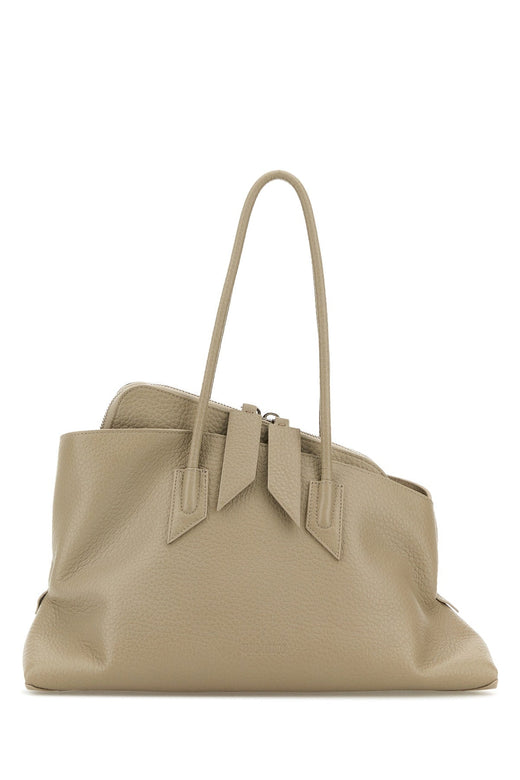The Attico Handle Top Bag — Beige Leather