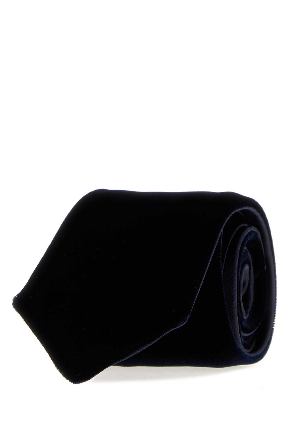 Giorgio Armani Velvet Necktie — Navy Neckties