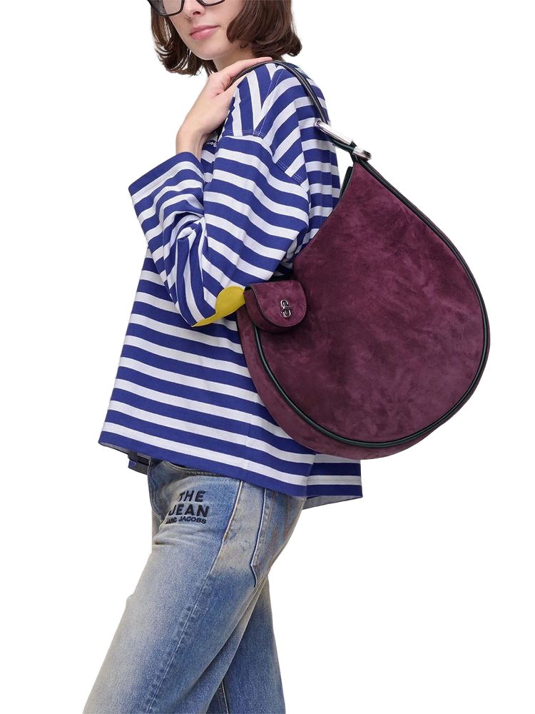 Marc Jacobs Suede Dual-Handle Shoulder Bag — Purple Cow Leather