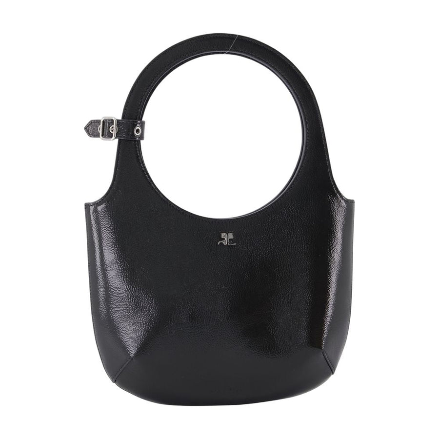 Courrèges Holy Shoulder Bag — Black Leather