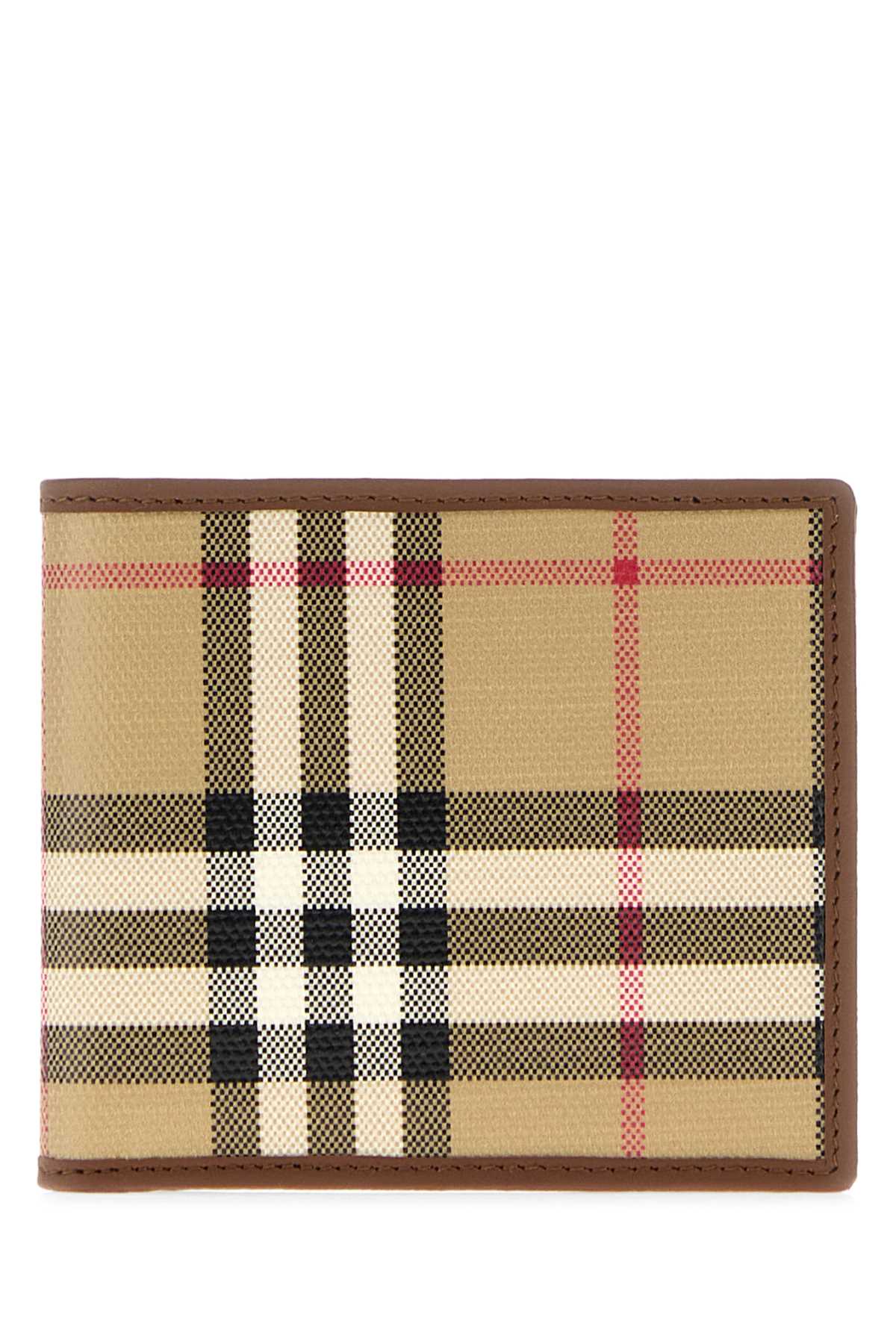 Burberry Printed Canvas Wallet — Beige Exterior: Cotton