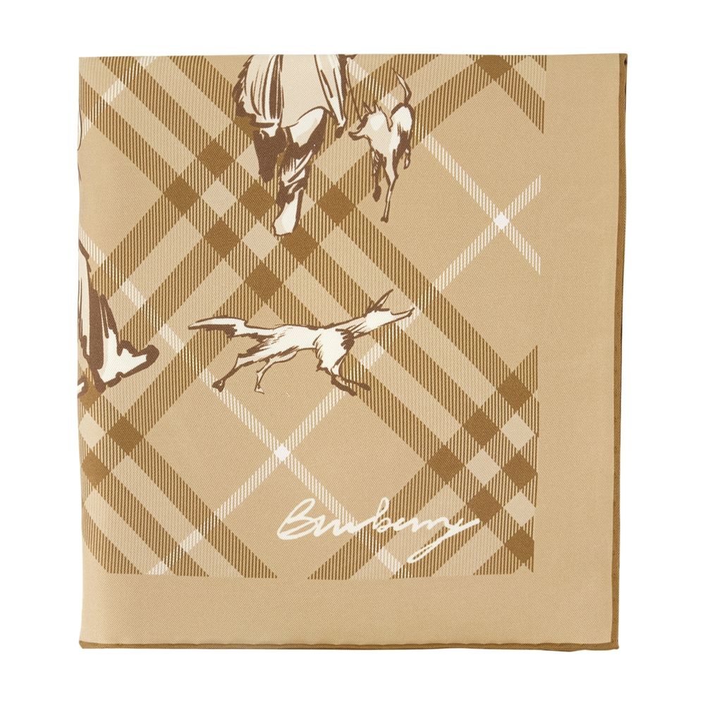 Burberry Silk Check Scarf — Beige Scarfs