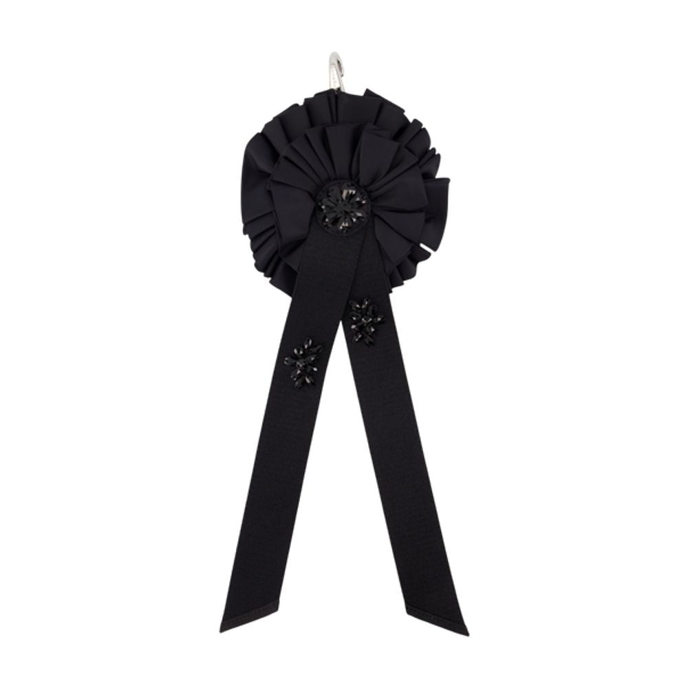 Simone Rocha Ribbon Rosette Coin Purse — Black Nylon Purses
