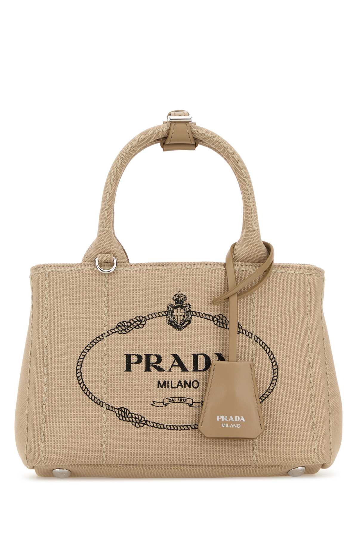 Prada Jardiniére Top Handle Bag — Beige
