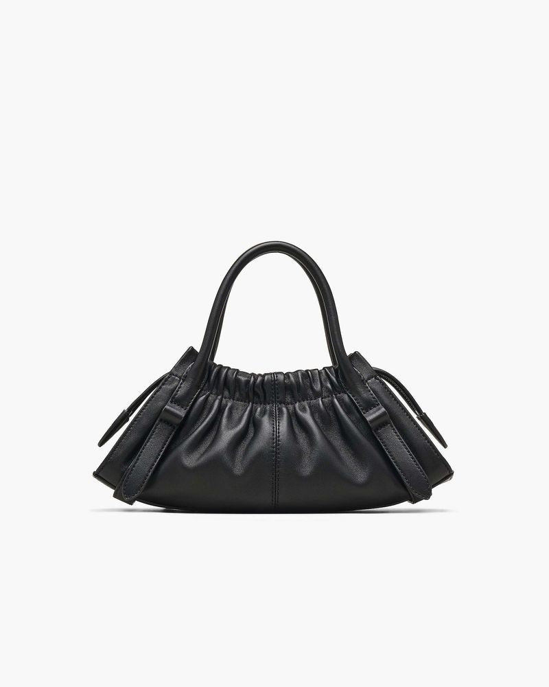 Marc Jacobs Gathered Nappa Leather Shoulder Bag — Black