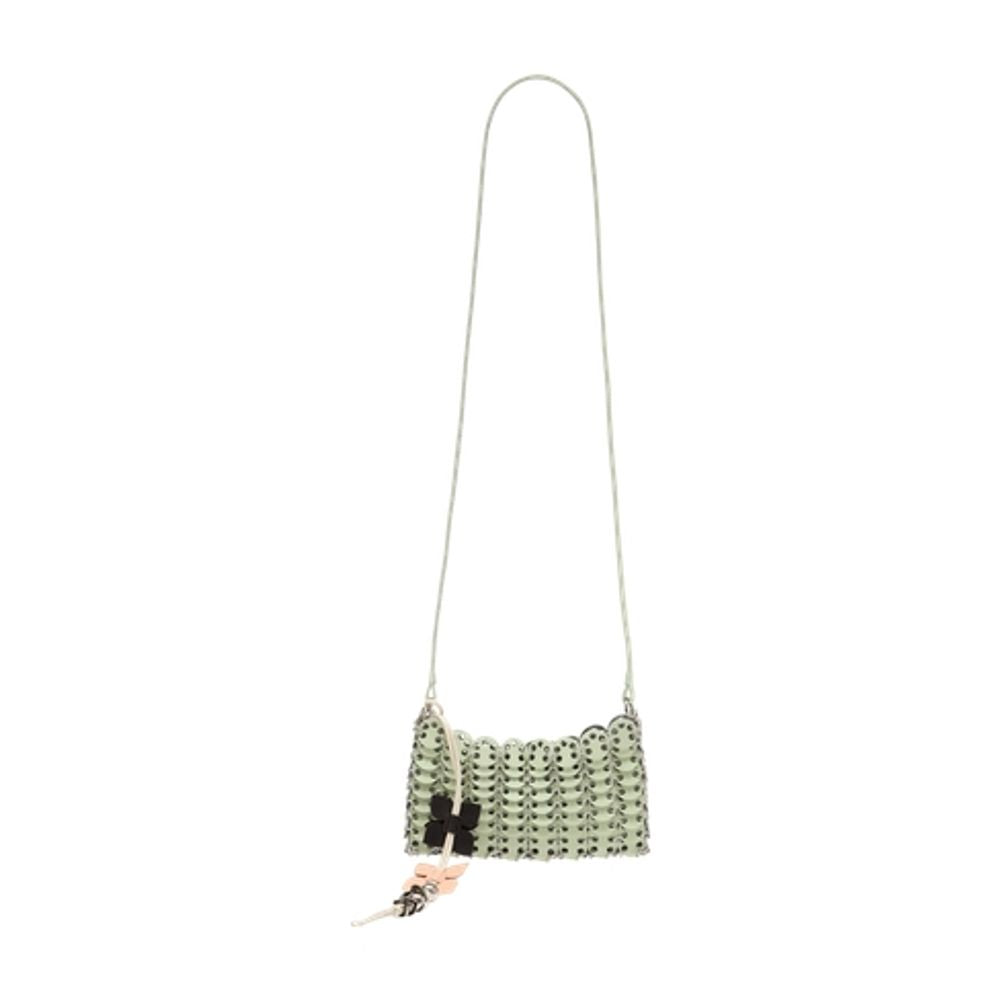 Rabanne Studded Calfskin Crossbody Bag — Green