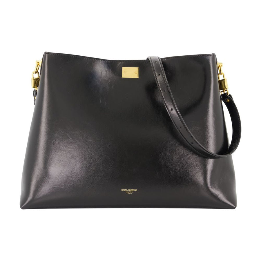 Dolce&gabbana Vittoria Shoulder Bag — Black Calfskin