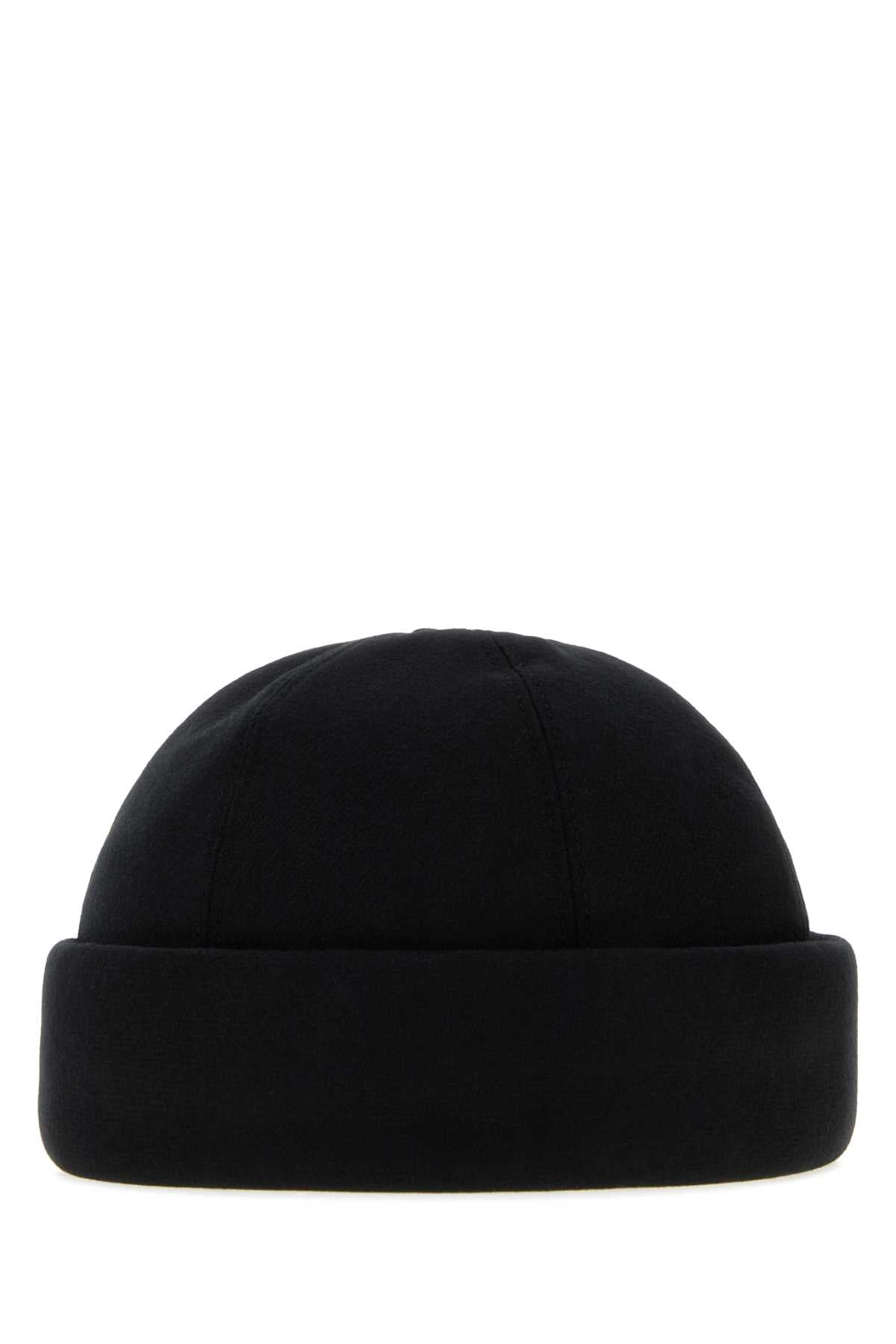 Giorgio Armani Docker Beanie — Black Exterior: Cotton Polyester Beanies