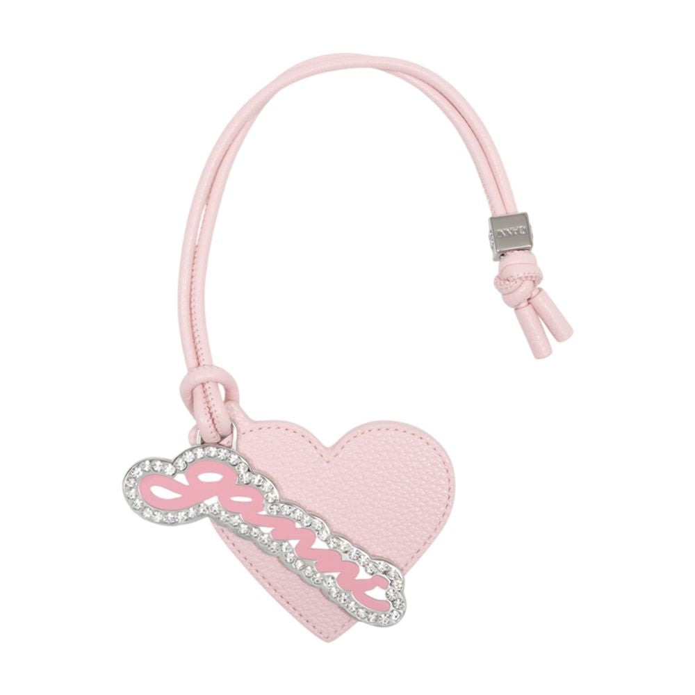 Ganni Key Case — Pink Synthetic Belt