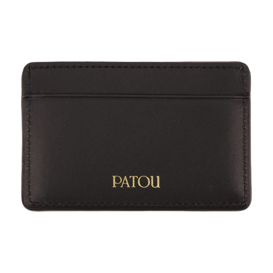 Patou Calfskin Leather Card Case — Black Cases