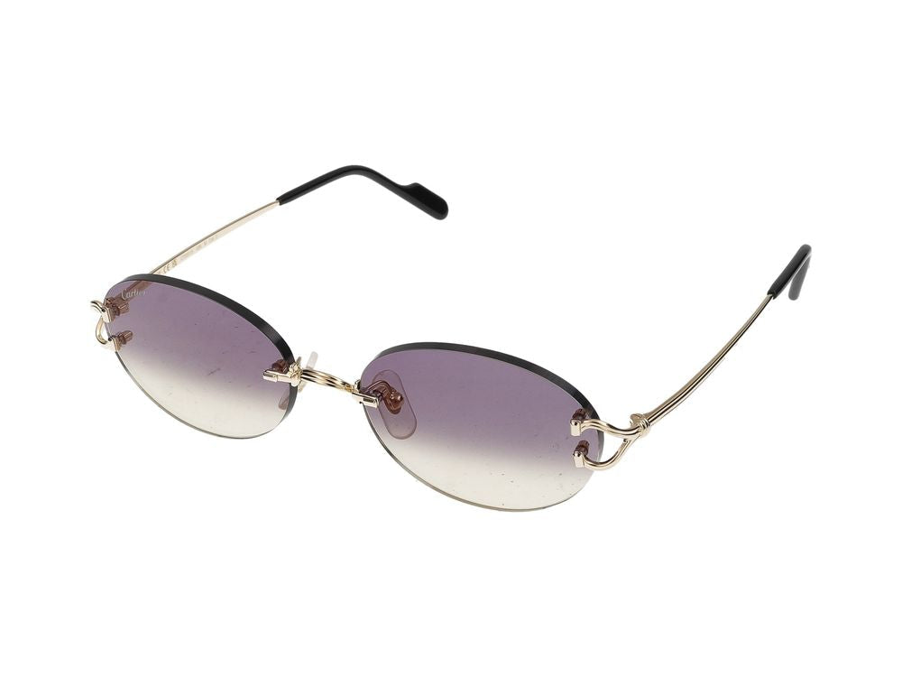 Cartier Ct0551s Rimless Metal Sunglasses — Gold
