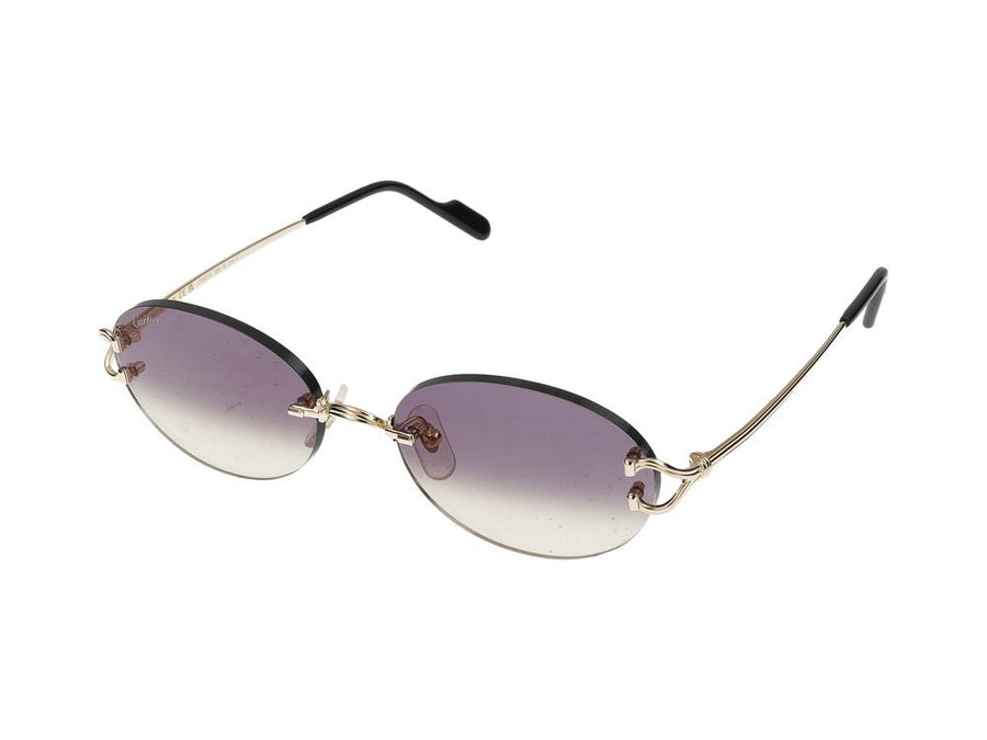 Cartier Ct0551s Rimless Metal Sunglasses — Gold