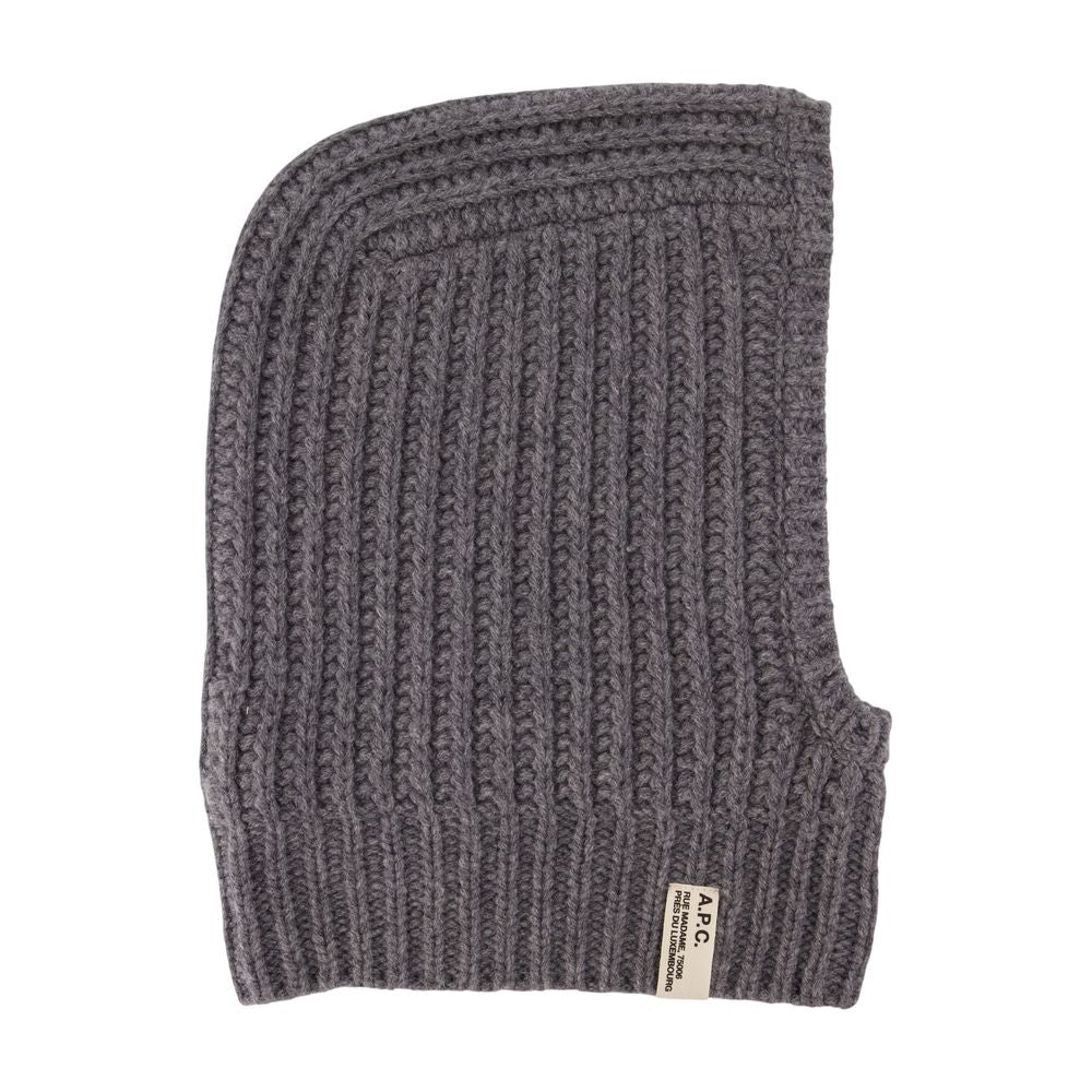 A.p.c. Wvbbr-M25120-Lad Balaclava — Gray Wool Beanies