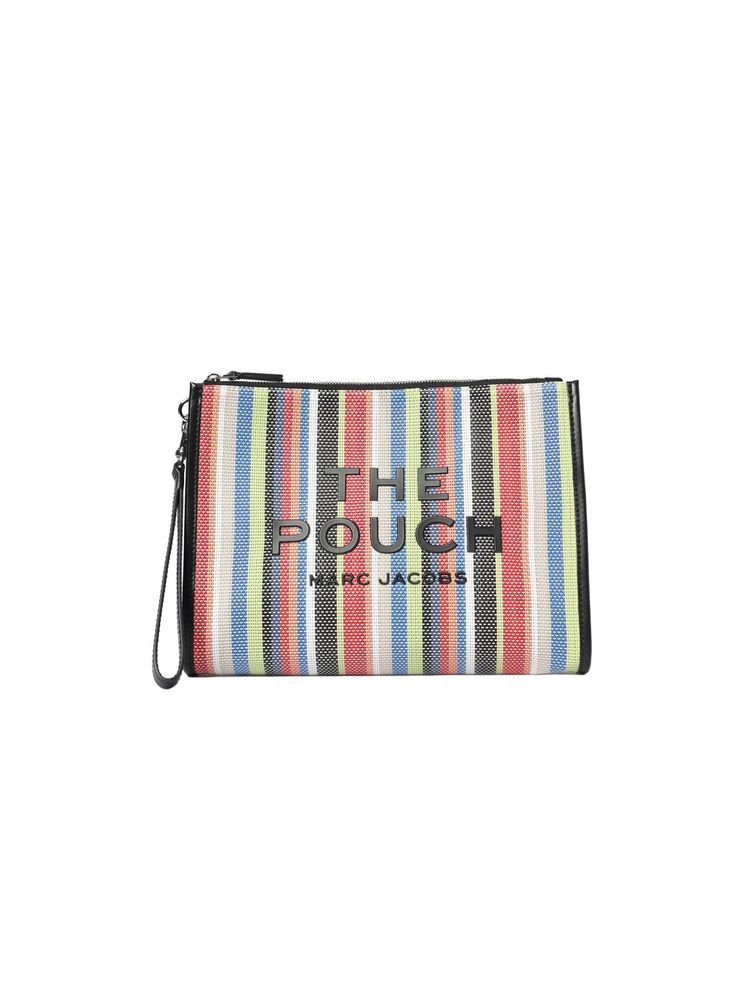 Marc Jacobs Striped Canvas Clutch — Multicolor Pvc Wallet