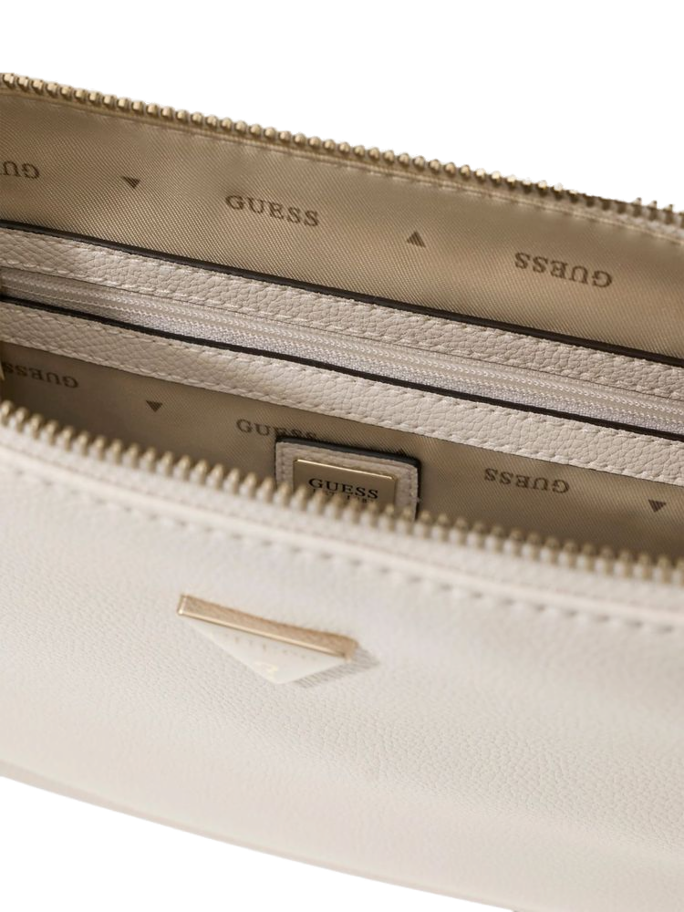 Guess Danya Shoulder Bag — White Polyurethane