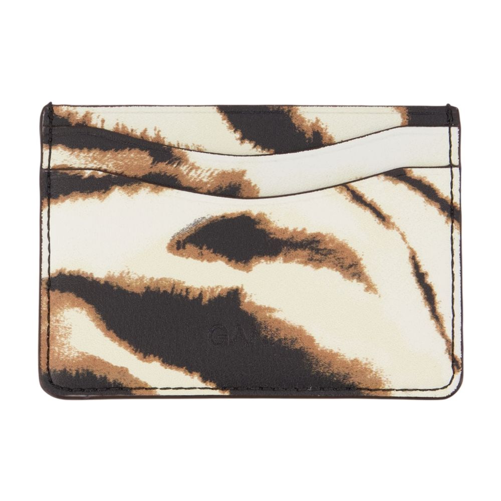 Ganni Bou Zebra Card Case — Ivory Synthetic Cases