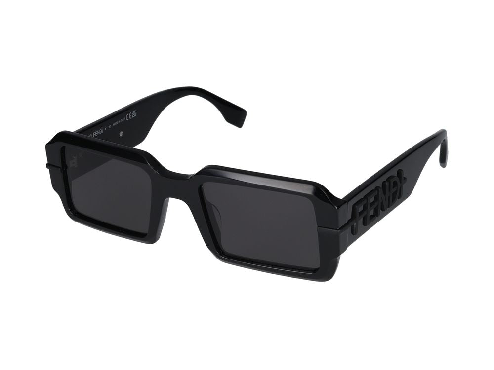 Maison Fendi Fe40073u Rectangular Frame Sunglasses — Black Standard