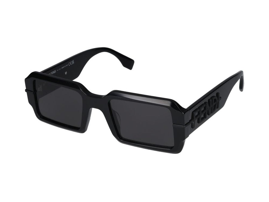Maison Fendi Fe40073u Rectangular Frame Sunglasses — Black Standard