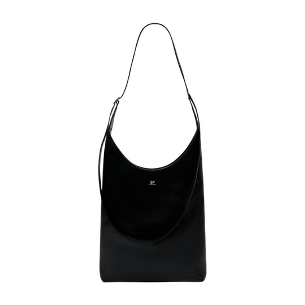 Courrèges Melt Shoulder Bag — Black Calfskin