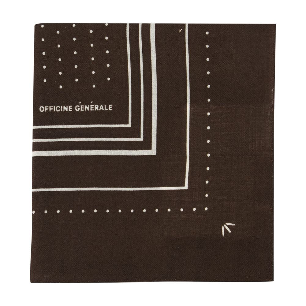 Officine Generale Wool Dot-Print Scarf — Brown Scarfs