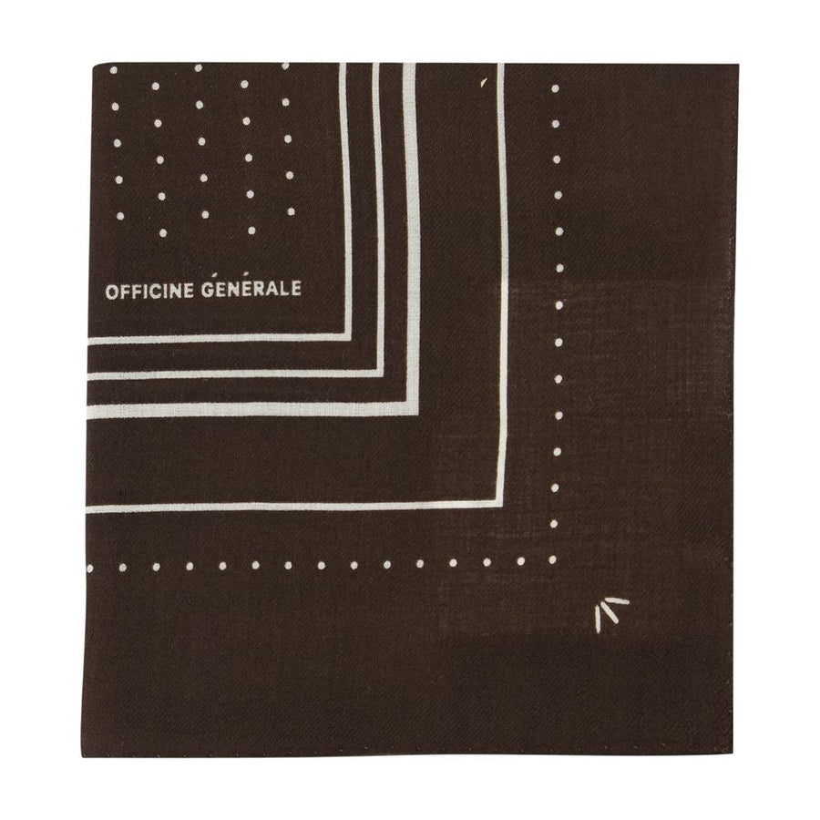 Officine Generale Wool Dot-Print Scarf — Brown Scarfs