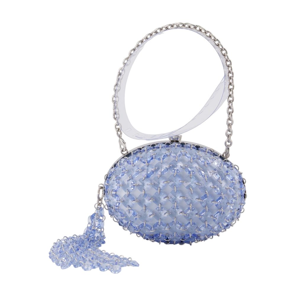 Self-Portrait Crystal Beaded Oval Clutch — Purple Synthetic