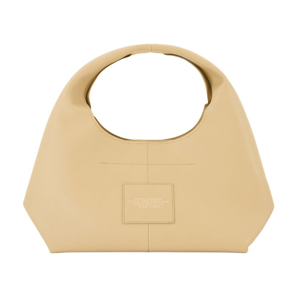 Marc Jacobs Structured Leather Hobo Shoulder Bag — Beige Cowhide