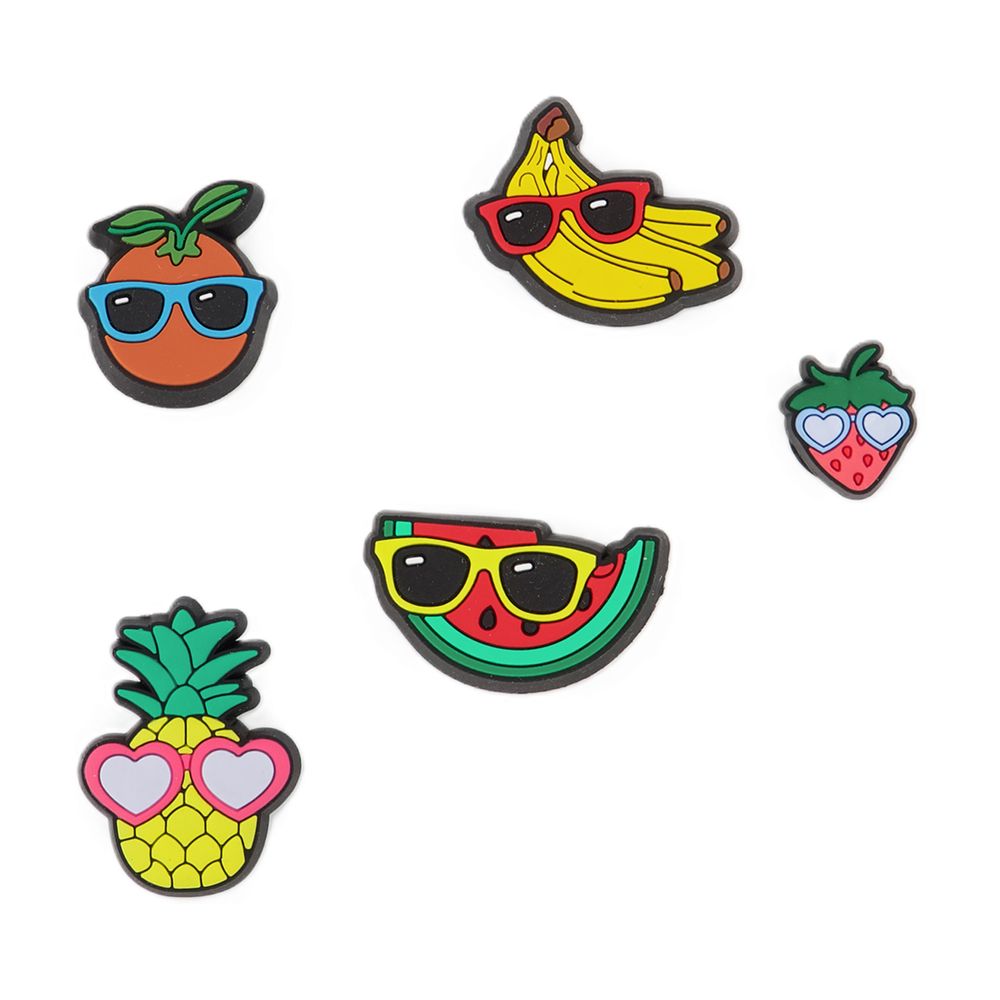 Crocs Fruit-Themed Clip-On Charm Set — Multicolor Pvc Hair Pins Claws & Clips