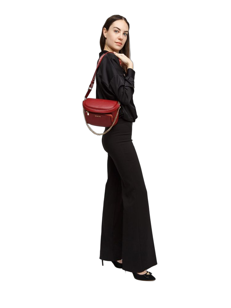 Michael Kors Slater Shoulder Bag — Red 89.coated Canvas