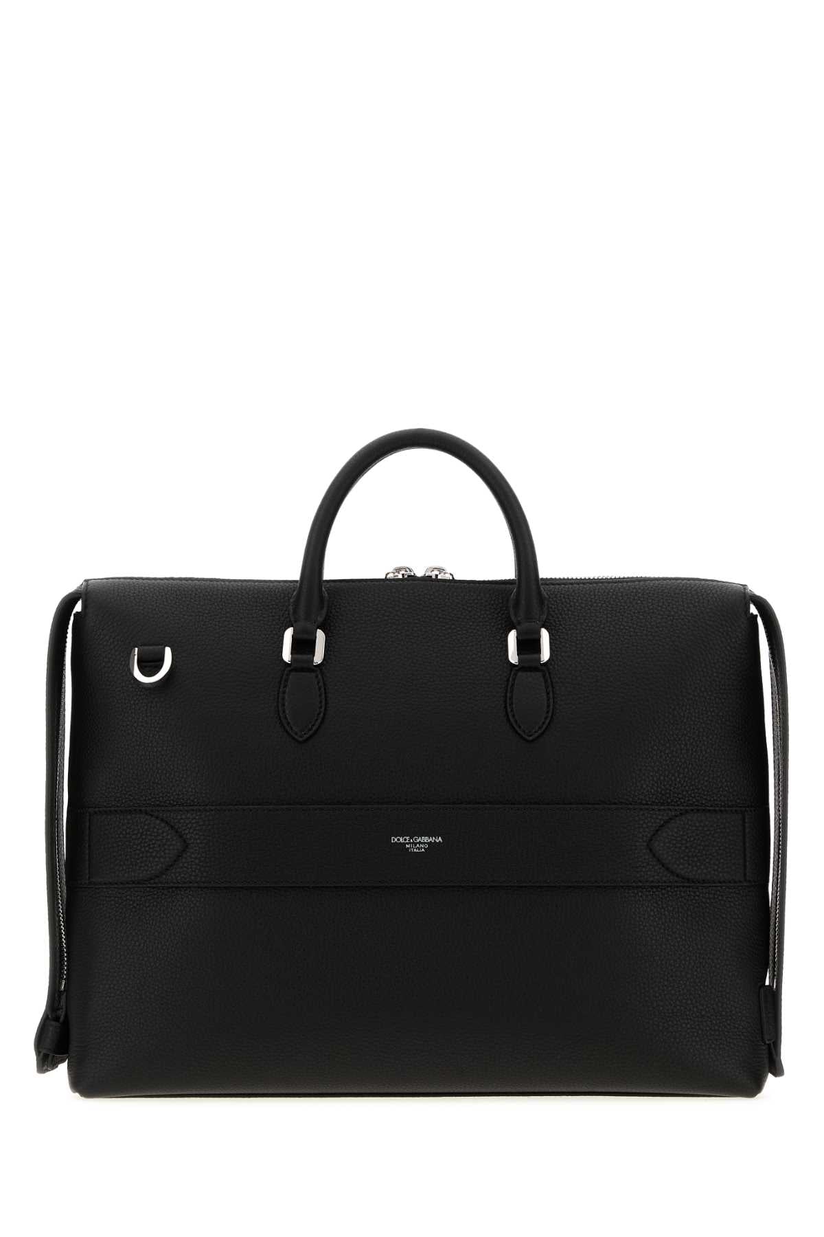 Dolce & Gabbana Calf Leather Top Handle Bag — Black