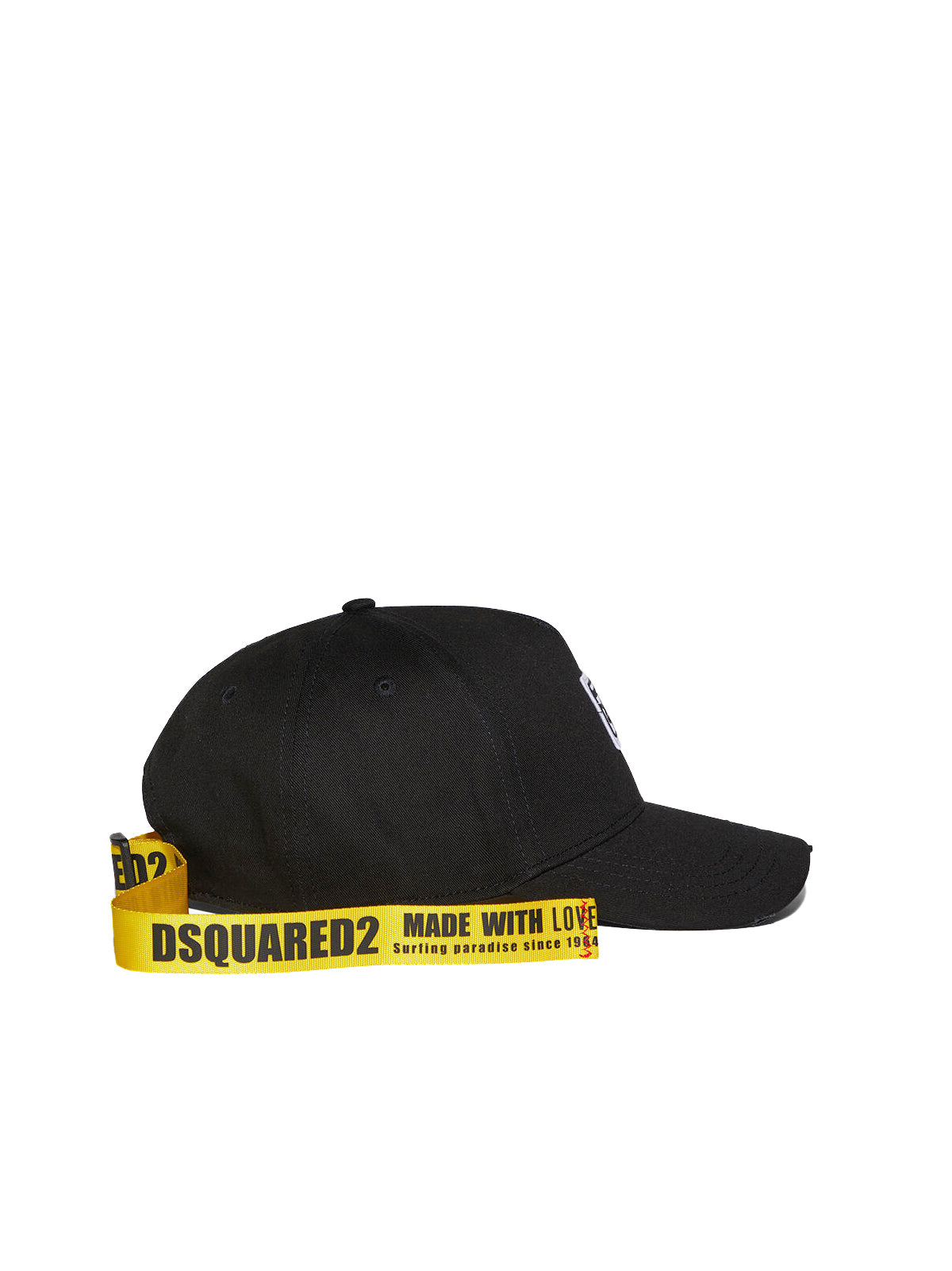 Dsquared2 Bcm064205c000012124 Logo-Strap Baseball Cap — Black Cotton Caps