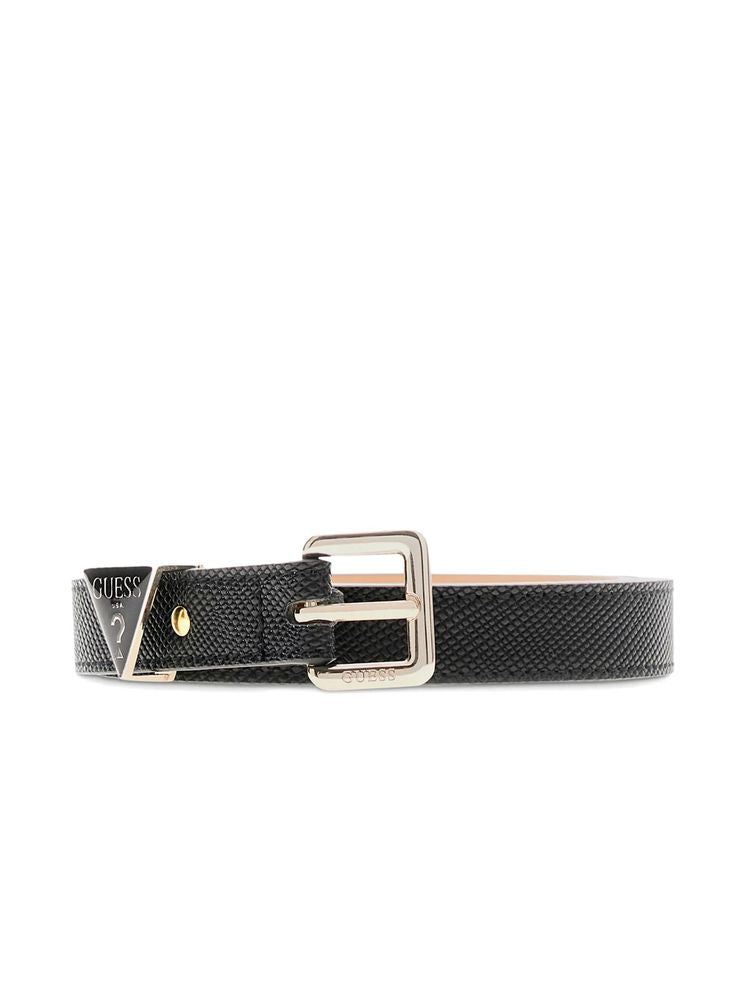 Guess Logo-Embellished Polyester Belt — Black