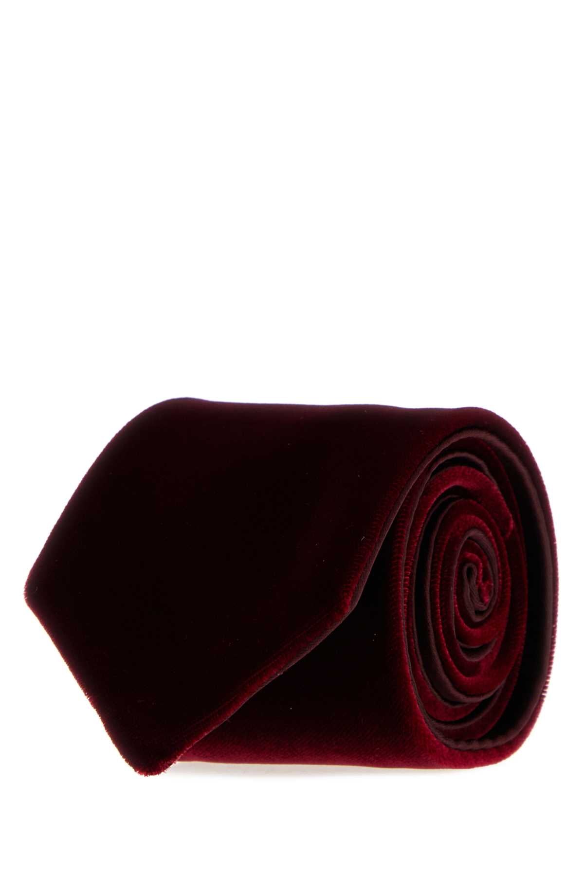 Giorgio Armani Stretch Velvet Necktie Bordeaux Neckties