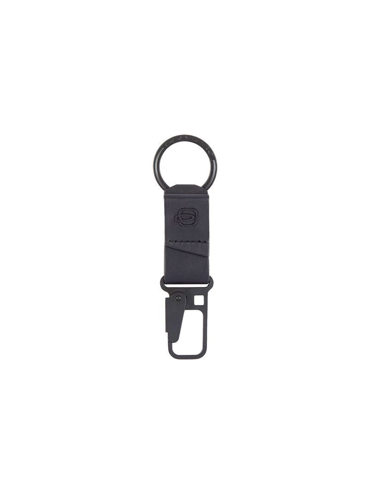 Piquadro Aye Key Case — Black Leather Belt