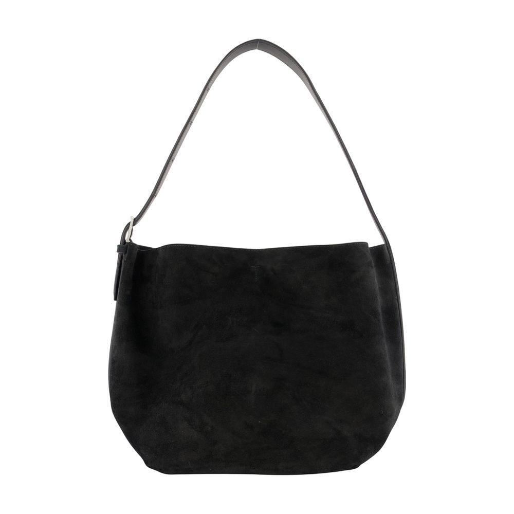 Toteme Belted Shopper Shoulder Bag — Black Calfskin