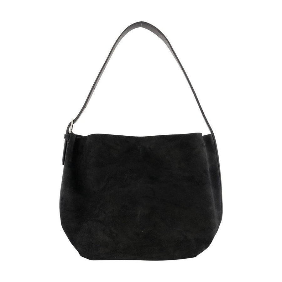 Toteme Belted Shopper Shoulder Bag — Black Calfskin