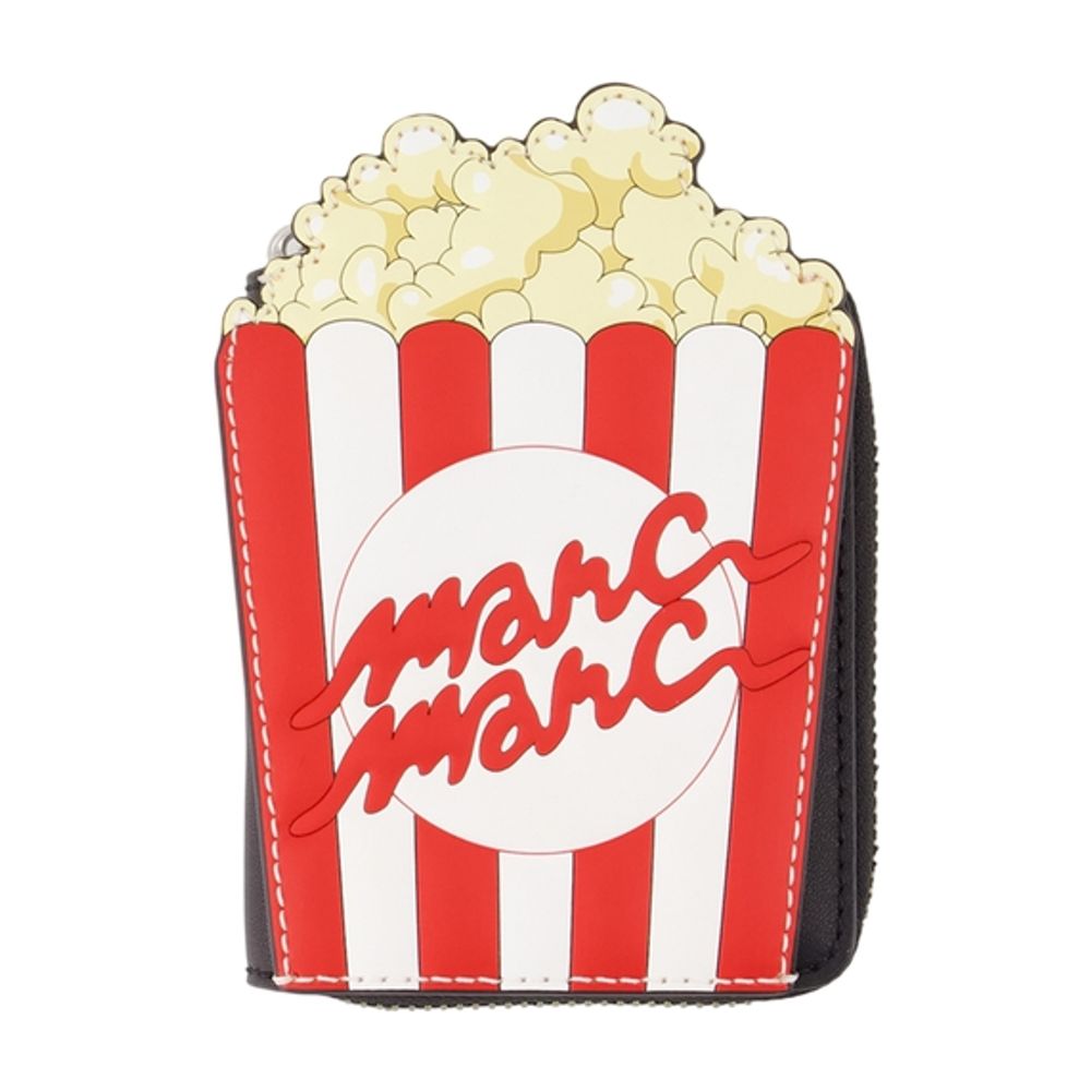 Marc Jacobs Popcorn-Embellished Compact Wallet — Black Cowhide Accessories /